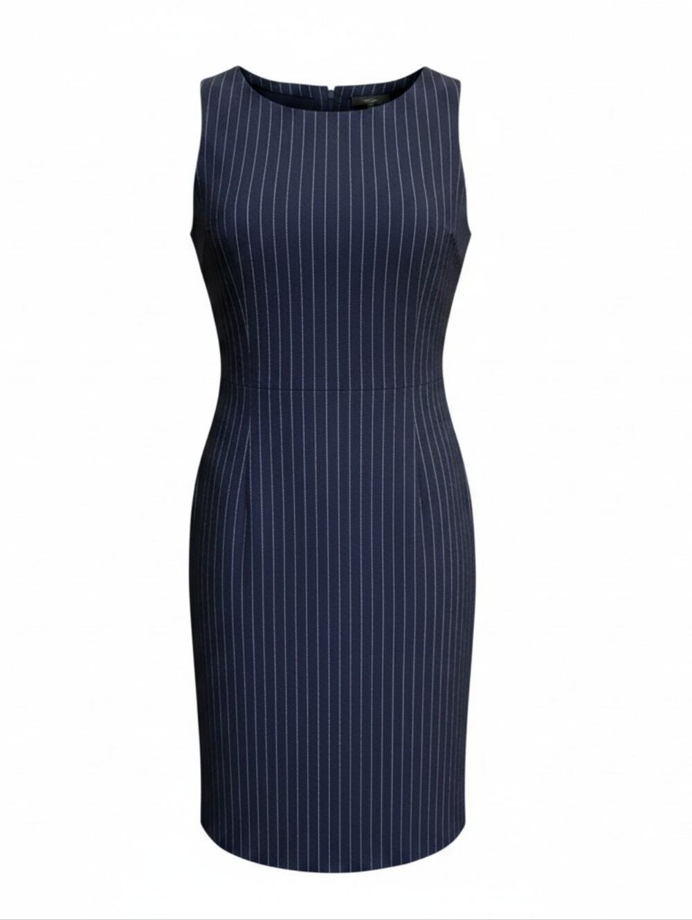 Karen Scott Classic Navy Pinstripe Sheath Dress - Picture 1 of 5
